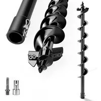 XERSEK Erdbohrer 80cm Pflanzbohrer mit Grabzähnen für Bohrgerät, Ø8-30cm, Gartenbohrer, (Brunnenbohrer mit SDS-Plus Adapter, Wolframstahl-Bohrer, HRC 70–81), Spiralbohrer für Erdbohrgerät Bohrhämmer in Gartenarbeiten Bauarbeiten