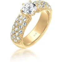 Elli Premium Verlobungsring Weiß 925 Sterling Silber, mit Kristallen von Swarovski®