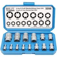 CCLIFE Steckschlüssel Außen Torx Nüsse Set E Steckschlüssel Stecknuss E4-E24 1/2 3/8 1/4