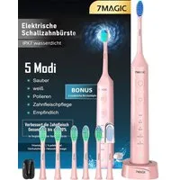 MCURO Elektrische Zahnbürste D36 Schallzahnbürste für Zahnpflege, mit 5 modi 3 Vibrationsstärken, Aufsteckbürsten: 6 St., Electric toothbrush für Erwachsene,Zähne reinigen wie ein Zahnarzt, Reise Zahnbürsten mit 6 Zahnbürstenkopf, Timer