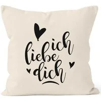 MoonWorks Dekokissen Kissenbezug Ich liebe Dich I love You Liebe Love Geschenk Frau