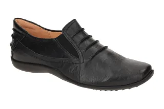 Think Herrenschuhe Stone Schwarz Echtleder Slipper Gummisohle