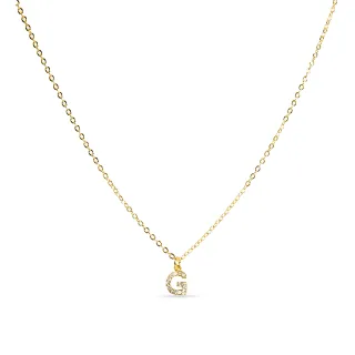 Luxenter Halskette mit glänzendem Zirkonia 18k Gold-Finish - Alphabet