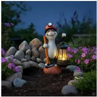 abc HOME Gartenfigur Maulwurf mit Laterne, LED, Solarpanel, Lichtsensor, Lichtsensor