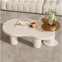 Guyii Couchtisch im Cream-Style, zweistöckig, Wolkenform, modern (1-St), für Skandi/Japandi
