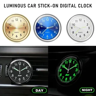 Car Dashboard Decoration Clock High Precision Quartz Clock with Night Glow Alloy Car Clock Watch