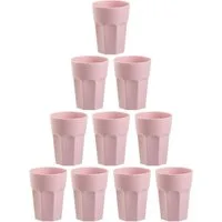 Engelland Becher Kunststoffbecher in modernen Pastellfarben, Mehrweg, 10-tlg., Kunststoff, spülmaschinengeeignet, bruchfest, wiederverwendbar, 400 ml, 0,4 Liter