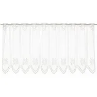 Gardinen Kranzusch Scheibengardine Jacquard Edelweiß (1 St), Stangendurchzug, transparent, Stablöcher,transparent