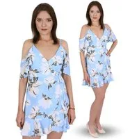 Sarcia.eu Minikleid John Zack Himmelblaues Minikleid mit Blumenmuster