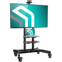 ONKRON TV-Ständer 50-86 Zoll, bis 105.9 kg, VESA 200x200-800x500, TS1881-B, (bis 86,00 Zoll, 1-tlg., rollbar, höhenverstellbar, mit 2 Ablagen, Kabelmanagement)