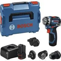 Akku-Bohrschrauber GSR 12V-32 FC Professional, 12Volt blau/schwarz, 2x Li-Ionen Akku 2,0Ah, L-BOXX, Metallbohrfutteraufsatz, Winkelaufsatz, Exzenteraufsatz