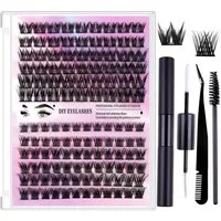 MOPUEA Einzelwimpern Wimpernverlängerungsset 126-teiliges Cluster Wimpern Einzelset, Umfangreiches DIY Wimpern Set, 126 tlg., Ideal für Anfänger und Make-up Liebhaber
