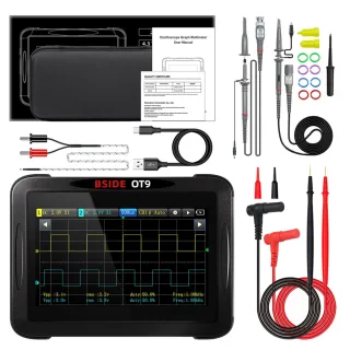 BSIDE OT9 3-In-1 Oscilloscope Multimeter Signal Generator 50MHz Dual-Channel 250MSa/s 20000-Count True RMS 4.3 Inch Touc