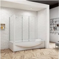 duschspa Badewannenaufsatz 6mm ESG Duschtrennwand auf Badewanne Faltwand + Seitenwand, Einscheibensicherheitsglas, Sicherheitsglas, (Set), Nano Glas
