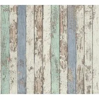 A.S. Création Mustertapete A.S. Création Elements, Tapete in Holzoptik, blau, braun 959141