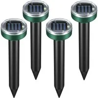 FELIXLEO Ultraschall-Tierabwehr 4er Pack Solar Maulwurfabwehr wasserfahrener Ultraschall Schreck, 1-tlg.