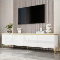BlingBin TV-Schrank TV-Ständer Hochglanz-Lowboard 170CM (1-St., mit 4 Türen, Metallfüße mit goldfarbenen Akzenten) Kabeldurchführung, modernes TV-Lowboard für Wohnzimmer