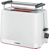 BOSCH Toaster MyMoment TAT3M121, 2 Schlitze, für 2 Scheiben, 950 W, entnehmbarer Brötchenaufsatz, Auftaufunktion, Brotzentrierung, AutoOff