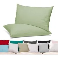Beautex Kissenhüllen 2er Set Premium Kissenbezug aus Baumwolle, viele Farben, (2 Stück), verdeckter Reißverschluss, Jersey 160g/m², langlebig
