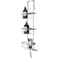 Schulte Duschkorb Duschablage 3 Etagen für Duschwände mit einer Glasstärke bis 10 mm, inkl. Halter für Duschabzieher und Handtuch