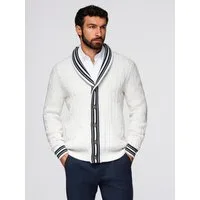 OMBRE Strickjacke Herrenstrickjacke mit Schalkragen im Preppy-Stil