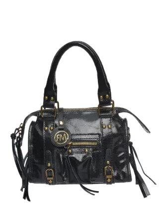 Roberta M Schwarz Rindsledertasche