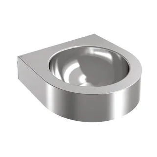 KWC Aquarotter Einzelwaschtisch, ANIMA, Edelstahl, 345x118x350 mm, halbrund, 2030072330 2030072330