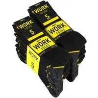 BRUBAKER Arbeitssocken für Herren - WORK Socken für optimalen Schutz in Arbeitsschuhen (Verstärkter Fersen und Zehenbereich, 10-Paar, aus atmungsaktiver Baumwolle) Robuste Funktionssocken für optimalen Halt auf der Arbeit