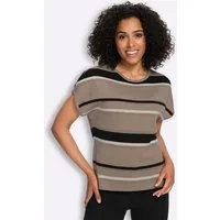 Sieh an! Strickpullover Ajour-Pullover Extra kurz Ajour