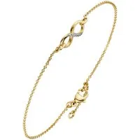 JOBO Goldarmband Unendlichkeit, 375 Gold bicolor mit 7 Zirkonia 19,5 cm