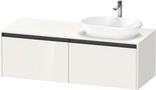 Duravit Ketho.2 Konsolenwaschtischunterbau wandhängend Weiß Hochglanz 1400x550x459 mm - K24888R22220 K24888R22220000