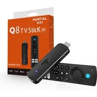 Athlix Streaming-Stick Mortal Q8 Heimkino Media Player TV Stick Android 14.0 Streaming, Quad-Core-Prozessor, 4K UHD, WiFi 6, 16 GB Speicher