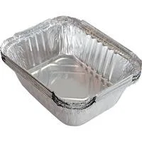Alu-Fettauffangschalen 14,7cm x 12,2cm, Tropfschale silber, 5 Stück