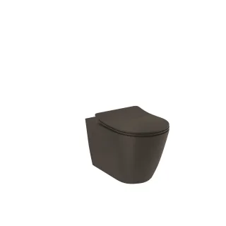 KLUDI-RESA R Spiralflush-Wand-WC 52 cm P-förmiger Abfluss Mattschwarz 23WCW0239