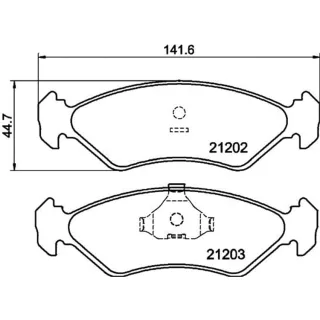 Hella Bremsbel?ge vorne Ford Courier Fiesta