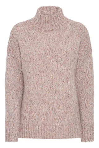 ICHI - Strickpullover mit Stehkragen - Ihfanny pink - Gr. - XS
