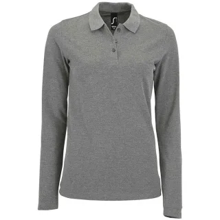 SOLS - "Perfect" Poloshirt für Damen Langärmlig (Grau meliert)