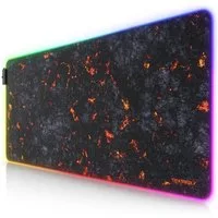 Titanwolf Gaming Mauspad RGB Mousepad 900 x 400 x 3 mm, LED Multi Color XXL Tischunterlage, rutschfest, abwaschbar, Geschwindigkeit & Präzision, Lavamotiv