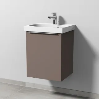 Sanipa 3way Waschtischunterbau zu Geberit Acanto Waschtisch mit 1 Tür, Taupe-Matt UP4131T