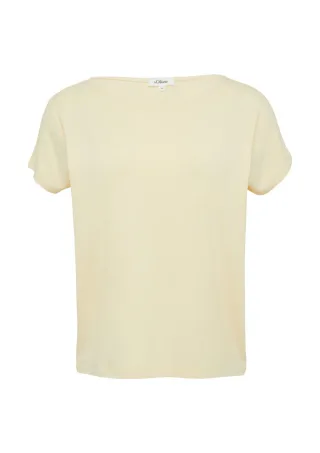 s.Oliver Red Label - Viskosemix-T-Shirt im Relaxed Fit gelb - Gr. - 42