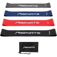 MSports® Trainingsband Fitnessband 4er Set in verschiedenen Stärken - Trainingsband