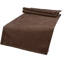 beties Tischläufer FarbTon (1-tlg, 1 Stück Tischläufer), Chenille-Haptik Raumausstatter Qualität ca. 40x140 cm kaffee-braun