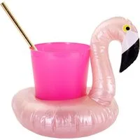 FELIXLEO Aufblasbares Essen 10 Flamingo Getränkehalter Aufblasbar Pool Party Roségold