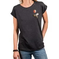 MAKAYA T-Shirt Damen-Top mit kleinem Hummel-Print – lustiges, freches Sommer-Motiv (Weiß, Rosa, Hellgrau, Grün, Dunkelgrau, Blau, 34, 36, 38, 40, 42, 44, 46, 48, 50) Baumwolle