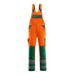 MASCOT Barras Latzhose mit Knietaschen SAFE COMPETE Hi-vis Orange / Grün 52 - 07169-860-1403-90C52