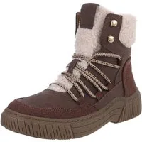 Ital-Design Modischer Halbschuh mit Schnürung und Innenfutter für Damen Stiefelette (90598783) Flach Plateaustiefeletten in Braun