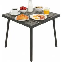 Koopman Gartentisch Metalltisch Balkontisch Holzoptik 70x70cm (Stück, 1-St., Packung), Anthrazit, Vierbeiner, Holz-Optik, Stabil, Robust