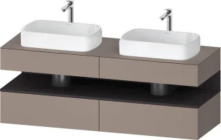 Duravit Qatego Konsolenwaschtischunterbau wandhängend Basalt Matt 1600x550x600 mm - QA4779080430000 QA4779080430000