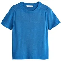 Next T-Shirt Kurzarm-Sweatshirt mit Rundhalsausschnitt + Leinen (1-tlg)