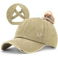 Zaewry Baseball Cap Pferdeschwanz Baseballkappe Damen Sommer Einstellbare Schnell trocknende Atmungsaktiv Baseballmütze Unisex Criss Cross Hüte